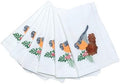 Embroidered Cloth Napkin Bird and Pine Christmas Cotton Napkins Set of 6, 20x20 Hemstitch Table Napkins Machine Washable, Daily & Christmas, Great Gift Ideas by Unknown