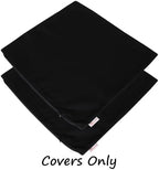 Outdoor/Indoor Sunbrella Throw Pillows Square Set of 2 Pieces 20 inch x 20 inch Canvas Black - Cover Only, Insert Not Included - Image 2