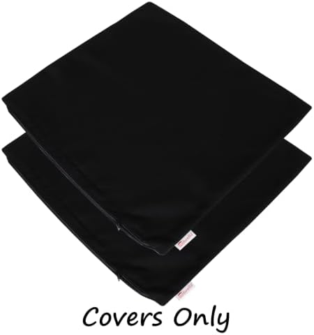 Outdoor/Indoor Sunbrella Throw Pillows Square Set of 2 Pieces 20 inch x 20 inch Canvas Black - Cover Only, Insert Not Included - Image 2