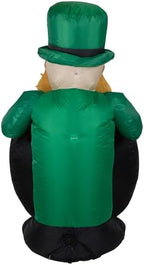 LED Lighted Inflatable Leprechaun with Pot of Gold St. Patrick's Day Outdoor Decoration - 4' - Image 6