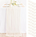 Ivory Cheesecloth Table Runner Farmhouse Fall Table Runner 10ft, 12 Pack by MLMC