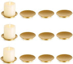 Iron Pillar Candle Holder: 4.25" Gold Candle Tray and Plate by CreatedforWeddingsandHome