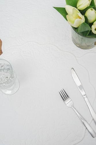 Christiana White Floral Quilt 100% Cotton Table Runner 14" x 51" - Image 4
