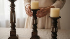 Pillar Candle Holders Set of 3, Candle Holders for Pillar Candle,Mango Wood Candle Holder for Coffee Dining Table, Wedding, Christmas, Halloween, Home Decoration,Brown - Image 7