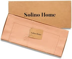 Solino Home Cotton Linen Dining Table Runner Peach Hemstitch, 14 x 108 in - Image 4