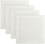 Solino Home 100% Pure Linen Placemats Ivory Hemstitch, 14 x 14 in, Set of 4 by SolinoHome