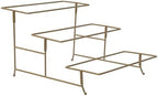 Gibson Home Gracious Dining Dinnerware, 3-Tier Rectangle Plate Serving Set with Gold Metal Stand, White - Image 6