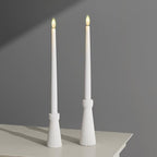 Taper Candle Holders Set of 2, White Ceramic Candlestick Holder Decor - Image 4