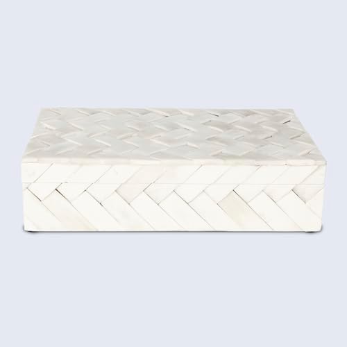 Handicrafts Home Decorative Storage Box 10x6 – Remote Organizer Box with Lid, Modern Decorative Keepsake Box, Boho Shelf Décor, Memory Box for Photos or Letters, Decorative Box for Table Décor - Image 5