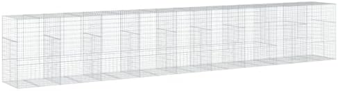vidaXL Gabion Basket with Cover 354.3"x39.4"x59.1" Galvanized Iron - Image 7
