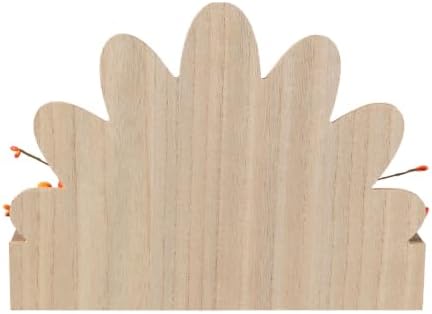 Glitzhome Thanksgiving Table Decoration for Home 11.75"L Thanksgiving Wooden Turkey Table Decor Thanksgiving Table Centerpiece for Autumn Harvest Party Home Kitchen Farmhouse - Image 4