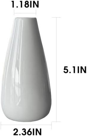 Modern White Ceramic Vase Set of 16 for Living Room Bedroom 5.1'' Minimalist Fresh Flower Vases for Home Decor Office Fireplace Centerpieces Nordic Style Gift for Fake Plant 16 Pack - Image 6