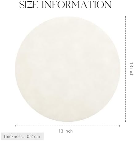 MOSAYT Vinyl Faux Leather Round Placemats Set of 6, 13 Inch, Beige - Image 5