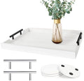 SXNOWS Wood Serving Tray with 2 Sets of Handles,White by Sxnows