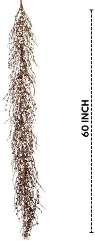 60" Pip Berry Garland - Artificial Spring and Summer Decorative Garland with Burgundy Cream Berries, Perfect for Front Door, Mantel, Centerpiece and Table Display Seasonal Décor - Image 6