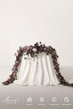 Ling's Moment 9FT Flower Garland, Eucalyptus & Rose, Deep Plum - Image 4