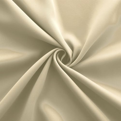 KOUFALL Beige Curtains 63 Inch Length for Living Room,Blackout Grommet Room Darkening Bedroom Curtains 63 Inches Long 2 Panels Set - Image 6
