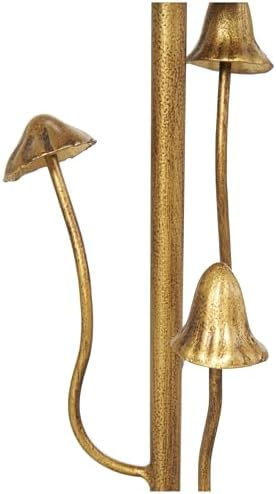 Deco 79 Metal Abstract Mushroom Inspired Candle Holder 10", 7" H, Gold - Image 5