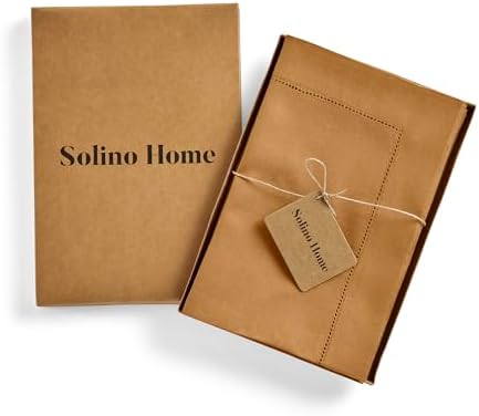 Solino Home 100% Pure Linen Napkins Brown Sugar Woven, 20 x 20 in, Set of 4 - Image 3