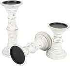 Homebia Design Antique White Wooden Candle Holder Set of 3 – 10, 8, 6 Inch - Image 7