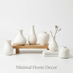 White Ceramic Bud Vase Set of 10, Small Vases for Pampas Grass, Flowers, Mini Vases for Modern Home Decor, Minimalist Decor, for Living Room, Dining Table & Shelves - Image 3
