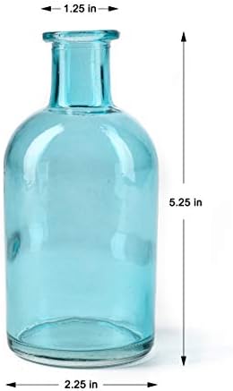 Bud Vases, Apothecary Jars, Decorative Glass Bottles, Centerpiece for Wedding Reception, Elegant Antique Decoration, Mini Flower Vases, Small Medicine Bottles for Home Decor (Blue, Set of 48) - Image 5