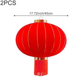 Chinese New Year Lantern 2pcs Traditional Spring Festival Hanging Ornament, Flocking Cloth Lantern with Tassels for Lunar New Year - Image 4