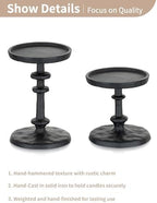 NUPTIO Pillar Candle Holder Black: Solid Cast Iron Candle Stand - Image 5