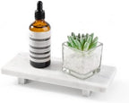 Natural Marble Tray Pedestal Stand, 8.7"x3.5" Bathroom Counter Stone Trays by Unknown