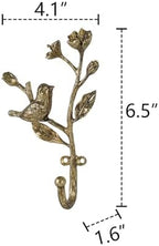 SOFFEE DESIGN 2pcs Metal Dark Gold Coat Hooks with 3D Bird & Flower Buds Shape, for Entryway, Bathroom, Bedroom Farmhouse Decoration - Image 5