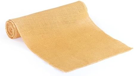 MDS® Pack of 25 Natural Burlap Table Runner, 12 x 108 Inch, Jute Rustic Farmhouse Boho Table Decor for Wedding Reception, Dining Table, Bridal Shower, Baby Shower & Party Decorations - Gold - Image 4