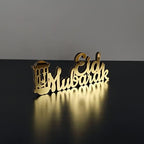 iwa concept | Wooden Acrylic Islamic Tabletop Decor | Ramadan Kareem & Eid Mubarak Decoration | Islamic Muslim Gifts | (Eid Mubarak-3, Gold) - Image 3