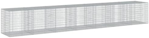 vidaXL Gabion Basket with Cover 275.6"x39.4"x39.4" Galvanized Iron by vidaXL