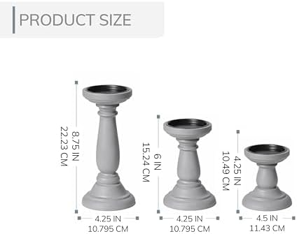 JFY Designs Ashbourne Candle Holders for Pillar, Farmhouse Fireplace Décor - Image 4
