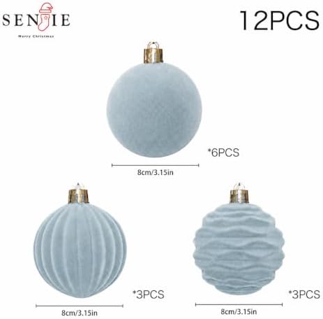 3.15In Velvet Ornaments for Christmas Tree,12Pcs Christmas Ornaments Set - Image 4