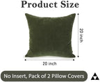 JoraLion Chenille Lumbar Pillow Covers 20x20 inch Moss Green - Image 3