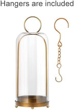 20" High Versatile Modern Metal Hurricane Lantern with Handmade Sturdy Glass Dome in Antique Brass for Pillar Candle & Plants, Industrial, Farmhouse, Shabby Chic (Brass, 7.5"x20") - Image 3