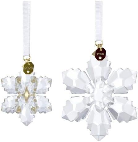 Swarovski Annual Edition 3D Ornament Set 2026, Crystal Snowflake, Clear, Star Shape, 2 Piece Collectible Holiday Decoration, Amazon Exclusive - Image 2