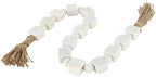 Deco 79 Marble Handmade Beaded Garland with Tassel Square Small Beads with Tassel with Knotted Brown Jute, Beads with Tassel 42" x 2" x 1", White - Image 2