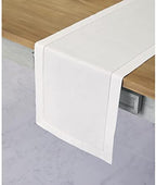 Solino Home Cotton Linen Table Runner White Hemstitch, 14 x 90 in - Image 2