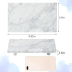 Natural Marble Tray Pedestal Stand – Soap & Jewelry Riser for Bathroom Counter, Kitchen Sink, Vanity Organizer, Decorative Stone Catchall for Perfume, Candles - Image 2