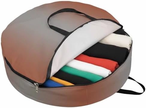 Ombre Abstract Round Storage Bag 36 Inch, Gradient Burnt Orange and Gray Clothes Storage Container with Handles Heavy Duty Organizer for Comforter, Bedding & Holiday Wreaths by Unknown