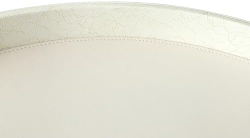 HofferRuffer Large Round Serving Tray 24'', Elegant Faux Leather Circle Ottoman Table Tray, Serve Tea Coffee Breakfast in Bedroom Living Room Kitchen (White, 24'') - Image 7