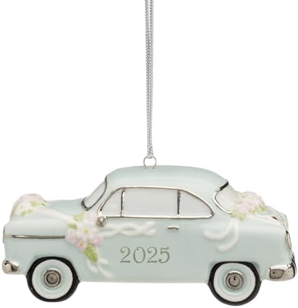 Lenox 2025 Just Married Vintage Car Christmas Hanging Ornament by Lenox