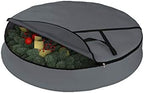 Covers & All Christmas Wreath Storage Bag 12 Oz with Carrying Handle & Dual Zipper - 100% Water Resistant Durable Material Storage Bag - Holiday Xmas Tear Resistant Bag (34" Dia x 7" H, Grey) - Image 4
