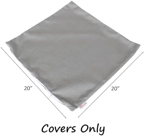 Outdoor/Indoor Sunbrella Throw Pillows Square Set of 2 Pieces 20 inch x 20 inch Spectrum Dove - Cover Only, Insert Not Included - Image 5