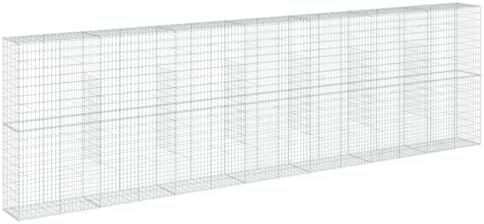 vidaXL Gabion Basket with Cover 275.6"x19.7"x78.7" Galvanized Iron - Image 7