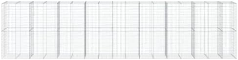 vidaXL Gabion Basket with Cover 334.6"x39.4"x78.7" Galvanized Iron - Image 3