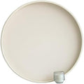 HofferRuffer Large Round Serving Tray 24'', Elegant Faux Leather Circle Ottoman Table Tray, Serve Tea Coffee Breakfast in Bedroom Living Room Kitchen (White, 24'') by HofferRuffer