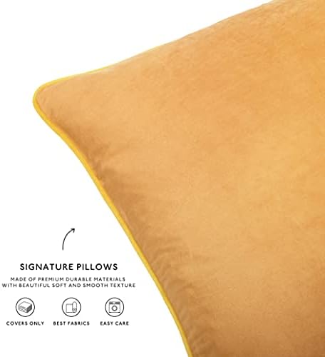MONDAY MOOSE Decorative Throw Pillow Covers Cushion Cases, Set of 4 Soft Velvet Modern Double-Sided Designs, Mix and Match for Home Decor, Pillow Inserts Not Included (12x20 inch, Yellow/Pink) - Image 6